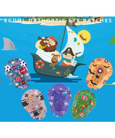 EGOOL Adhesive Eye Patches for Kids - Cool Boys Design - 45 + 5 Bonus per Box - Breathable, Colorful & Fun Pattern - Hypoallergenic - Regular Size - Buy Online on GoSupps.com