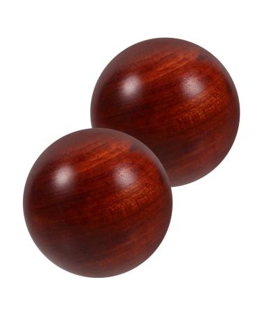 FOYTOKI 2pcs Wooden Ball Muscle Stretch Balls Fitness Ball Woodcraft Hand Exercise Ball 5*5cm As Shown