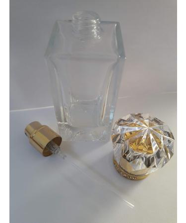 Luxury 50ml Perfume Atomizer - Empty with Crystal Cap in Gold | International Shipping Available - Buy Online on GoSupps.com