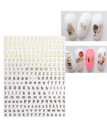JMEOWIO Glitter Letter Nail Art Stickers - 8 Sheets Self-Adhesive Alphabet Decals for Unique Nail Designs - Buy Online on GoSupps.com
