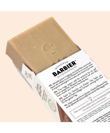 Savon solide artisanal au Rhassoul de Monsieur BARBIER | Visage & Peau | Fran ais naturel et v gan | Purifie et d toxifie | base d'Argile Rhassoul de Beurre de Karit et d'Huile de Ricin | 100g - Buy Online on GoSupps.com