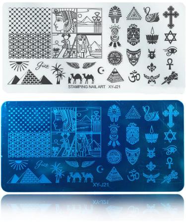 6 Pcs Nail Stamper Kit with Lace Retro Flowers & Geometric Figures - Nail Stamping Plates Set for Art Design and Decoration - Buy Online on GoSupps.com