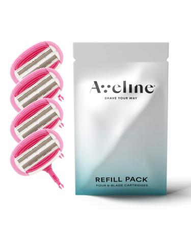Aveline Smooth Razor Blade Refill 6-Blade Cartridges for Close Shave without Tugging, Pulling, Redness, or Razor Burns - for Sensistive Skin (4 Refills) Cartridges(Pack of 4) - Buy Online on GoSupps.com