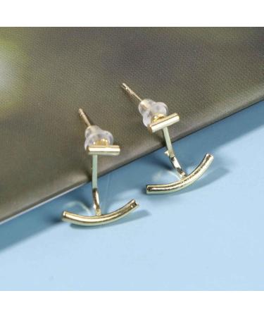 Shop Boho Bar Ear Jacket Earrings - Gold Minimalist Geometric Stick Studs & Crawlers for Women & Girls - Buy Online on GoSupps.com