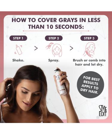 Style Edit Black Hair Root Touch Up Spray - Gray Coverage | Root Concealer & Temporary Black Dye 0.75 oz - Buy Online on GoSupps.com