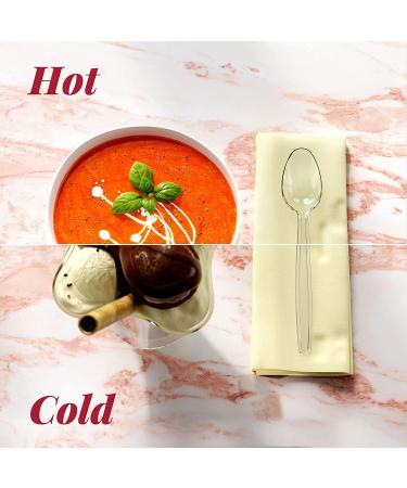 100 Clear Heavy Duty Plastic Spoons - Elegant Disposable Cutlery Set - Buy Online on GoSupps.com