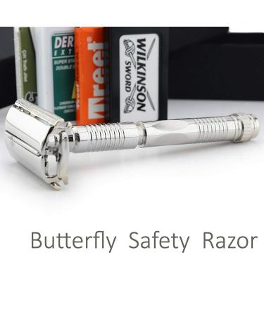Navaja de Afeitar Butterfly - Afeitadora Tradicional Cl sica para Hombres con 5 Cuchillas de Doble Borde - Mango de Sujeci n Segura - Env o Internacional - Buy Online on GoSupps.com