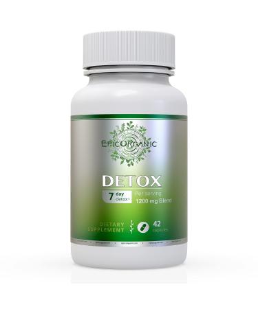Epic Organicum 7 Day Detox Cleanse | Ultimate Strenght Colon Cleanse & Liver Detox | Promotes Healthy Gut Support | Detox Cleanse for Men & Women | Made in The USA | 42 Capsules