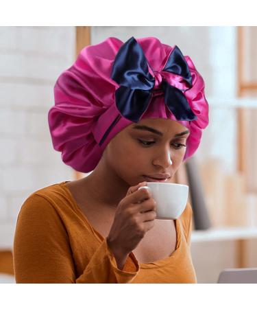 WEIPAO Silk Satin Bonnet - Large Reversible Hair Wrap for Curly Hair - DarkPurple/LightPurple - Buy Online on GoSupps.com