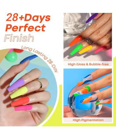 Modelones Neon Gel Nail Polish - 6 Colors Gel Polish Hot Pink Orange Bright Nail Polish Gel Neon Yellow Green Purple Gel Nail Kit Popular Nail Art DIY Manicure Gifts for Women DIY Salon - Buy Online on GoSupps.com