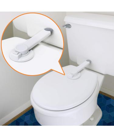 Baby Toilet Lock (2 Pack) Ideal Baby Proof Toilet Lid Lock with Arm  No Tools Needed Easy Installation with 3M Adhesive  Top Safety Toilet Seat Lock  Fits Most Toilets  White 2 Count (Pack of 1) White
