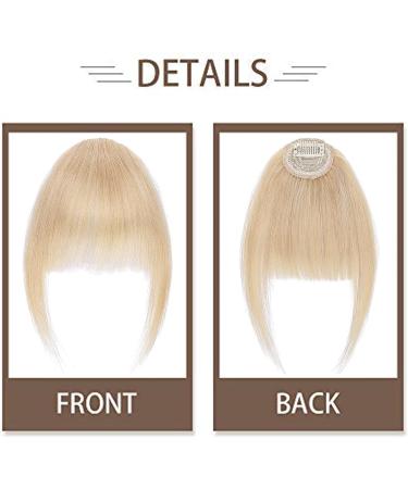 SEGO Clip in Fringe Real Human Hair Extensions Light French Bangs #24 Natural Blonde One Piece Remy Hairpieces for Women Straight Clip on Invisible Natural (9g) Light Bangs #24 Natural Blonde - Buy Online on GoSupps.com