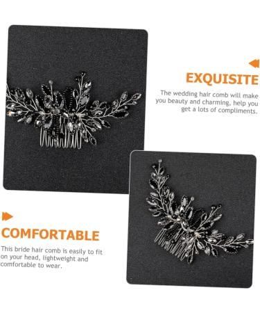 Angoily Hair Comb Wedding Hair Accessories for Brides Rhinestone Black Hair Accessories Wedding Headdress Crystal Hair Accessories Bridal Headpieces Bridal Tiara Alloy Glass Decorate - Buy Online on GoSupps.com