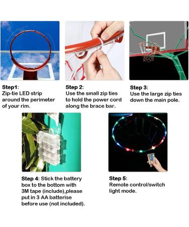 Remote Control LED Lights Basketball Hoop - 16 Colors, Waterproof & Super Bright for Night Play Outdoors - Ideal Gift for Kids Training - Buy Online on GoSupps.com