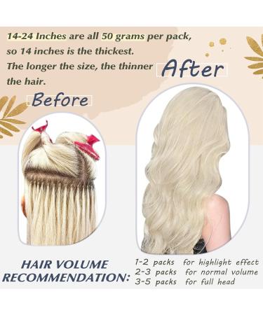 Ugeat Real Hair Extensions - White Blonde Microring #60A 55cm Micro Loop 50 Strands 50g | Premium Quality International Shipping - Buy Online on GoSupps.com