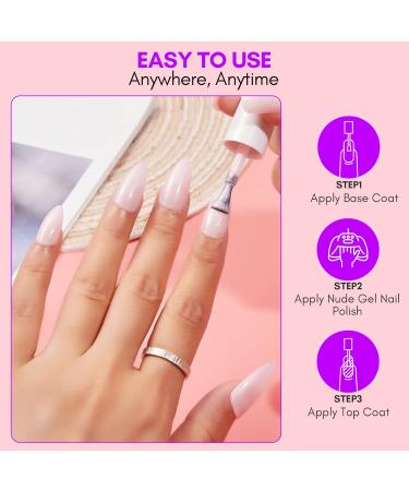 Buy Makartt Gel Nail Polish Set - 6PCS Natural Nude Jelly Pink & Glitter - UV LED Soak Off for DIY Nail Art & Home Salon - Buy Online on GoSupps.com
