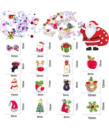 6 Boxes Christmas Nail Art Rhinestones EBANKU 3D Nail Crystal Jewels Metal Nail Studs Gems for Christmas Nails Art Decoration Supplies - Buy Online on GoSupps.com