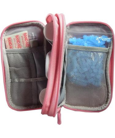 Premium Pink Diabetes Testing Kit Travel Case/ Storage Bag with Zipper - Convenient and Stylish Solution - Buy Online on GoSupps.com