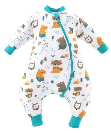 Chilsuessy Sleeping Bag with Feet 2.5 Tog Sleeping Bag Baby Removable Sleeves Toddler Sleeping Bag with Legs Baby Sleeping bag Winter Toddler Sleep Sack Forest animals/2.5 Tog 80/2-3 years - Buy Online on GoSupps.com