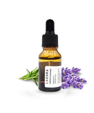 LaCura Pure Lavender Essential Oil for Home Aromatherapy - 100% Pure Therapeutic Grade Oil for Stress Relief Sleep & Skincare - 15ml with Precision Dropper for Effortless Application Lavender 0.5 Fl Oz (Pack of 1)