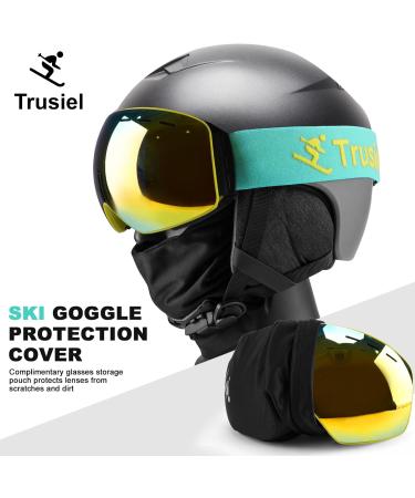 Trusiel Ski Goggles for Men & Women - Anti-Fog OTG UV400 Protection Helmet-Compatible - Green - Buy Online on GoSupps.com