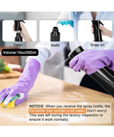 Tranchou 10oz Fine Mist Hair Spray Bottle - Ideal for Styling, Plants, Pets, Cleaning - Black - Buy Online on GoSupps.com