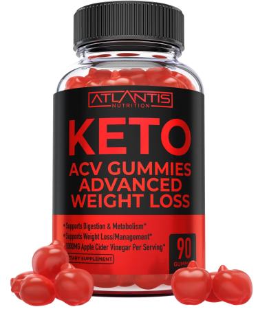 Keto ACV Gummies Advanced Weight Loss - Supports Digestion Weight Loss Detox & Cleansing - Apple Cider Vinegar Keto Gummies Formulated with 1000MG Apple Cider Vinegar Per Serving - 90 Gummies 90 Count (Pack of 1)