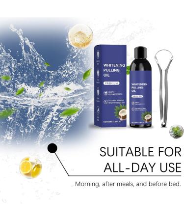 Oil Pulling Mouthwash for Teeth and Gums | 100 ml with Tongue Scraper - Cleans Teeth for Home Travel Evening Meals | Home Travel Morning Evening Sleep - Buy Online on GoSupps.com
