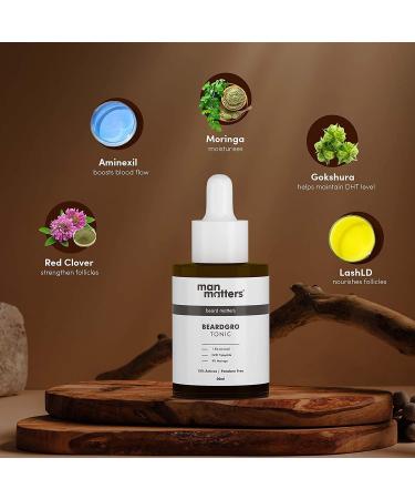  QURA QURA BeardGro Beard Growth Tonic for Men 30ml | 1.5% Aminexil 4% Moringa 4% Goksura & 2% Eyelash Extract | Thicker Beard Growth Softens Beard | Natural and Scientific Formula - Buy Online on GoSupps.com