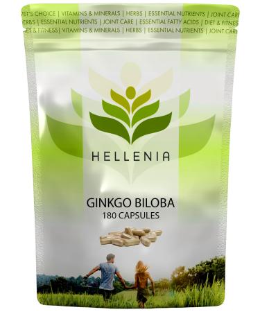 Hellenia Ginkgo Biloba | Highly Dosed 50:1 Extract 6000mg | High Strength | 180 Capsules | Manufactured in The UK