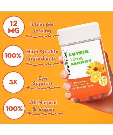 Nature's Key Lutein Gummies 12mg with Zeaxanthin & Vitamin A for Kids and Adults | Eye Health and Brain Function Supplement | Orange Flavor, 120Ct 120 Count (Pack of 1) - Buy Online on GoSupps.com