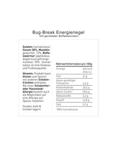 Buy Bug-Break Insect Bars - 3x36g Energy Bars with Edible Insects | Sustainable Protein Snack - Buy Online on GoSupps.com
