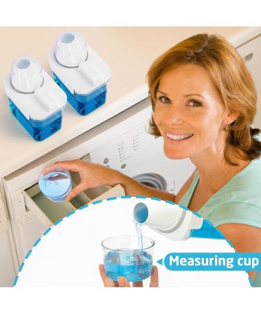 1100ml Airtight Detergent Dispenser with Measuring Cup - Transparent Powder Washing Container - Buy Online on GoSupps.com