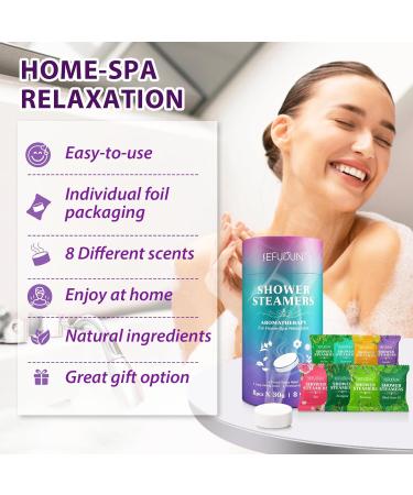 Shower Steamers Aromatherapy for Women and Men 8 Pack 8 Scents Shower Bombs with Natural Essential Oils for Home Spa Self Care Stress Relief and Relaxation Nasal Relief Birthday Gifts - Buy Online on GoSupps.com