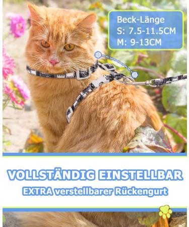 Supet Adjustable Cat Dishes Set Safe & Stylish Bowls for Large & Small Cats Includes Kitten Dishes & Walking Leash (Black Size M) - Buy Online on GoSupps.com