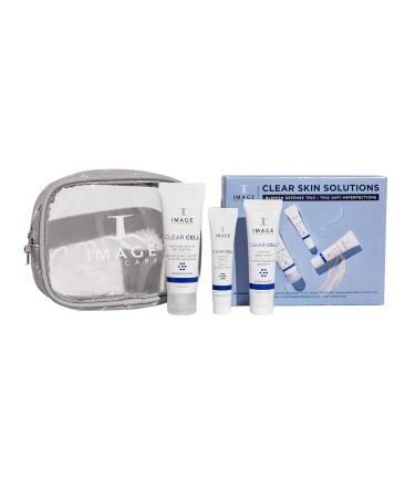 IMAGE Skincare Clear Cell 3-Step Introductory Regimen Set for Clear Pores and Healthy Looking Skin Holiday Ltd. Edition White 3.2 Ounce