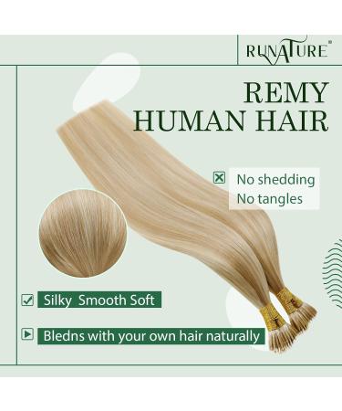 RUNATURE Blonde Nano Hair Extensions Ash Bleach Human Hair 18 Inch 50g- A-Nano-#18P613 - Buy Online on GoSupps.com