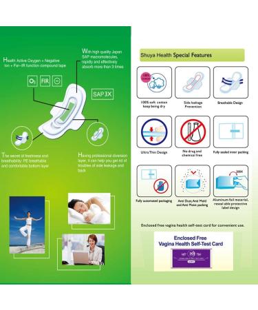 SHUYA Anion Ultral Long Overnight Pads with Wings | Super Absorbency 330mm | Postpartum & After Birth | Pack of 2 16ct - Buy Online on GoSupps.com
