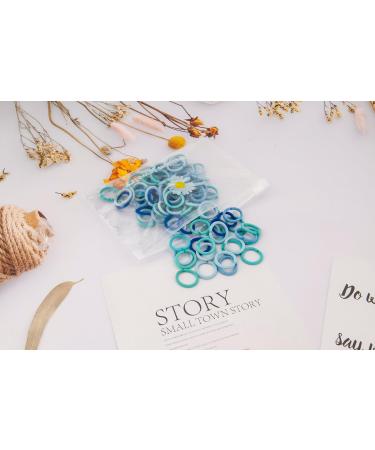 100 Pcs Mini Colorful Elastic Hair Ties for Girls - 10 Colors Toddler Ponytail Holders (Gradient Blue) - Buy Online on GoSupps.com