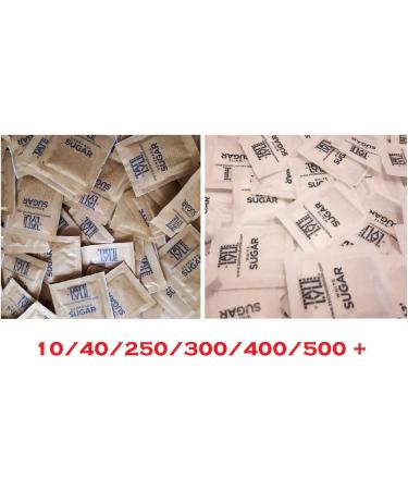 40 Count Mixed White and Brown Demerara Cane Sugar Sachets - Individually Wrapped Pure Granulated Sugar - Pack of 1 - Buy Online on GoSupps.com