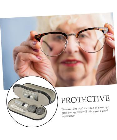 Anneomas 2-in-1 Glasses Case & Sunglasses Pocket - Wood Grain Travel Solution & Contact Lens Container - Buy Online on GoSupps.com