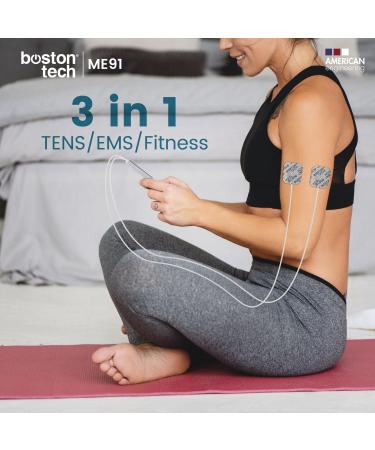 Boston Tech TENS Device - Pain Relief Therapy Stimulus Flow | 50 Programs & 16 Intensity Levels | 3-in-1 EMS Battery Device for Muscle Relaxation - International Shipping Available - Buy Online on GoSupps.com