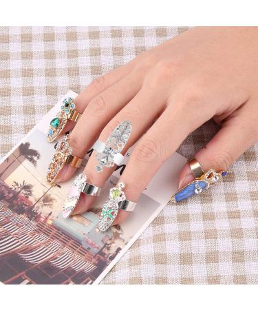 Stylish Crystal Nail Ring - Aluminum Alloy Nail Accessories for Parties | Shop Now! - Buy Online on GoSupps.com