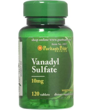 Puritan's Pride Vanadyl Sulfate 10mg - 120 Tablets | Blood Sugar Support - Buy Online on GoSupps.com
