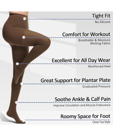 Beaister Medical Compression Stockings for Women & Men - 20-30 mmHg Support Stockings for Varicose Veins & Edema - Opaque Toe Wrap - XXL Brown - Buy Online on GoSupps.com