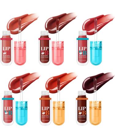  Godpqiui Moisturizing Lip Gloss - 6 Shades of Nourishing Tinted Gloss - Non-Greasy Texture for Travel Dates Parties Commuting and Events - Buy Online on GoSupps.com