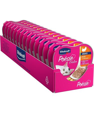 Vita power Po sie Cr ation cat food wet cat food with turkey in cheese sauce snacks in fine sowing for adult cats without adding sugar and cereals (15x 85g) - Buy Online on GoSupps.com