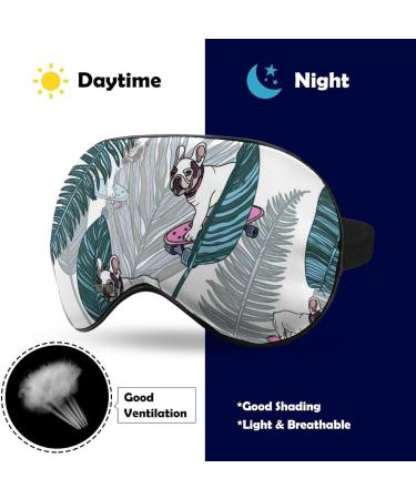 French Bulldog Skating Sleep Mask - Adjustable Eye Cover for Sleeping and Travel - Men and Women - Blocks Light for a Restful Nap - Buy Online on GoSupps.com
