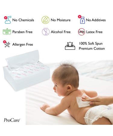 Ultra Soft Dry Wipes 100 Count - Convenient Dispenser Pack - Disposable Cleansing Cloths for Baby, Adults - Hospital Washcloths for Incontinence, Facial Use - Buy Online on GoSupps.com
