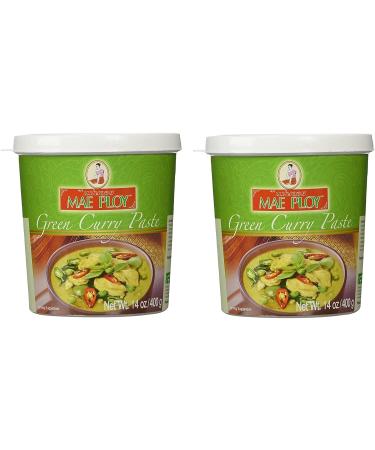 Mae Ploy Thai Green Curry Paste YrmhNa, 2 Pack (14 oz Jar)